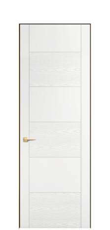 Дверь межкомнатная Линия 02 Цвет Белый Brash Покрытие ЭМАЛИ Эмаль брашированная Наличник  Скрытый короб золото Цена 47854