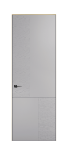 Дверь межкомнатная Линия 04 Цвет Галечный Brash Покрытие ЭМАЛИ Эмаль брашированная Наличник  Скрытый короб золото Цена 49331